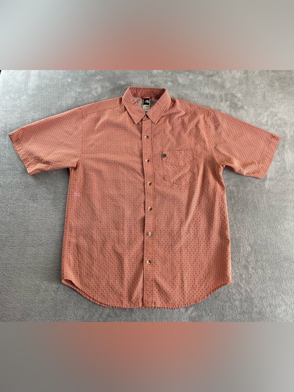 Vintage The North Face Men's Medium Plaid Camp Shirt Short Sleeve Button-Down
